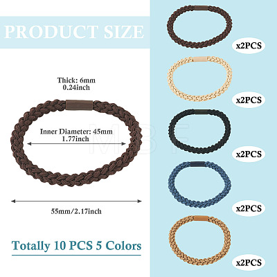 10Pcs 5 Colors Polyester Hair Accessories OHAR-TAD0001-04-1