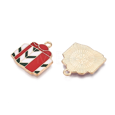 Christmas Light Gold Plated Alloy Enamel Pendants FIND-T009-05-RS-1