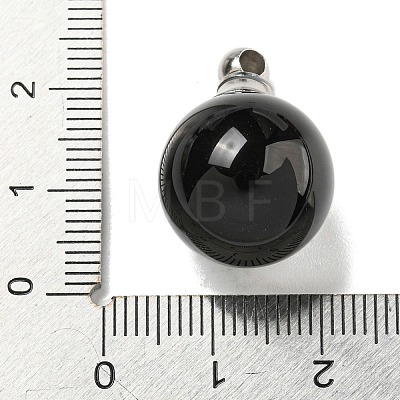 Natural Obsidian Perfume Bottle Pendants G-K338-22P-01-1