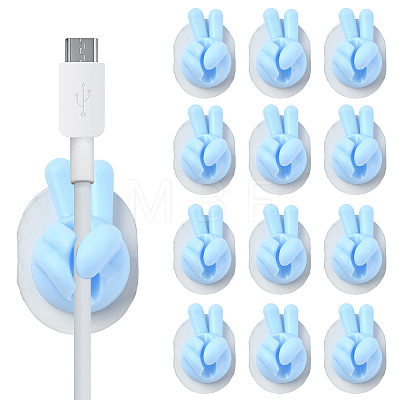 Yeah Gesture Thumb Shape Plastic Cable Organizer Clips PL-FZCA1FC-01B-1