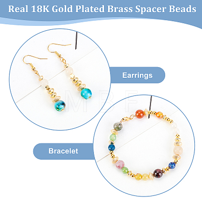 60Pcs 3 Styles Brass Textured Spacer Beads KK-AR0002-49-1