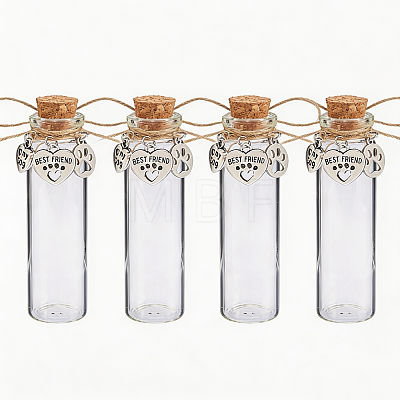 4Pcs Glass Cork Wishing Bottles AJEW-DR00051-1