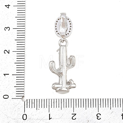 Brass Micro Pave Clear Cubic Zirconia Pendants KK-Z151-12P-02-1