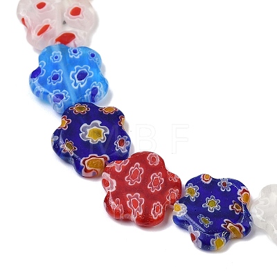 Handmade Millefiori Lampwork Beads Strands LAMP-G166-14B-1