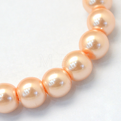 Baking Painted Pearlized Glass Pearl Round Bead Strands HY-Q003-10mm-18-1