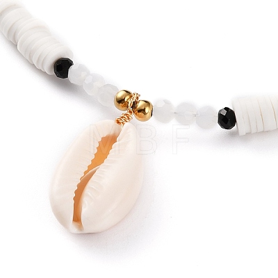 Natural Cowrie Shell Pendant Necklaces NJEW-JN03242-1