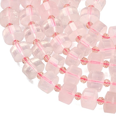 Natural Rose Quartz Beads Strands G-G453-G09-7x12mm-1