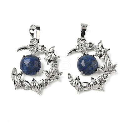 Dyed Natural Lapis Lazuli Pendants G-B194-01P-04-1
