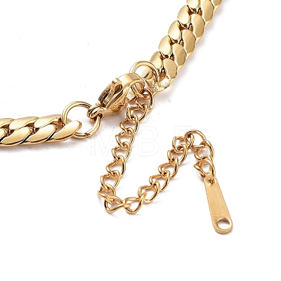 Flat Cuban Link Chunky Chain Necklace NJEW-Q335-13G-1