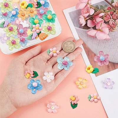 60Pcs 3 Styles Transparent Resin Cabochons CRES-SC0002-49-1