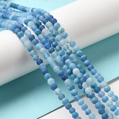 Natural Crackle Agate Beads Strands G-G055-4mm-2-1