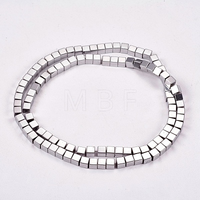 Electroplate Non-magnetic Synthetic Hematite Beads Strands X-G-J170A-4x4mm-01-1