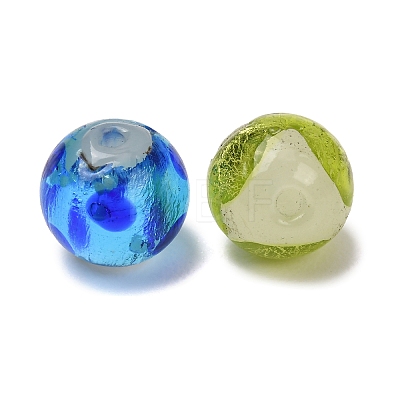 Handmade Foil Glass Beads LAMP-K048-05B-1