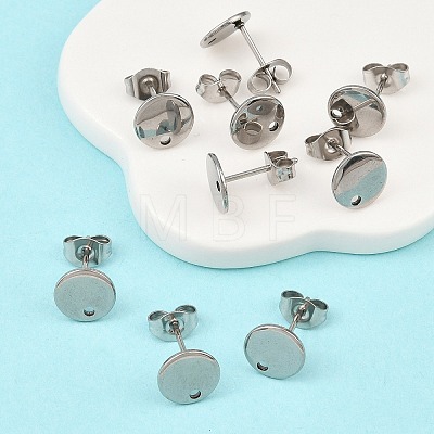 Non-Tarnish 304 Stainless Steel Stud Earring Findings STAS-R063-35-1