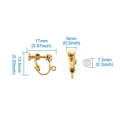 Brass Clip on Earring Findings DIY-TA0002-22-1