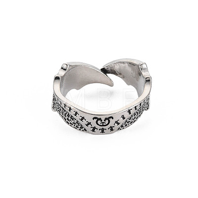 Double Wing Open Cuff Ring RJEW-S038-232-1