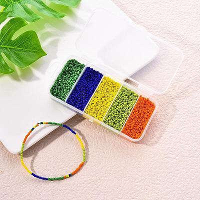 6000Pcs 5 Colors Glass Seed Beads SEED-YW0001-15B-1