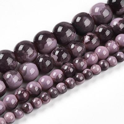 Baking Painted Glass Beads Strands DGLA-N003-4mm-C09-1