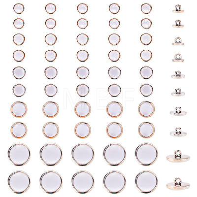 50Pcs 5 Styles Plastic Shank Buttons BUTT-TA0001-63-1