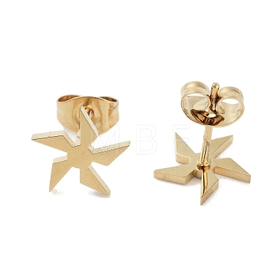 PVD Vacuum Plating 304 Stainless Steel Stud Earrings for Women EJEW-A048-15G-1