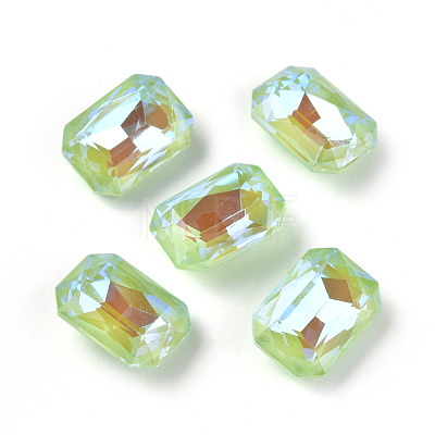 Faceted Glass Pointed Back Rhinestone Cabochons GLAA-L021-A02-1