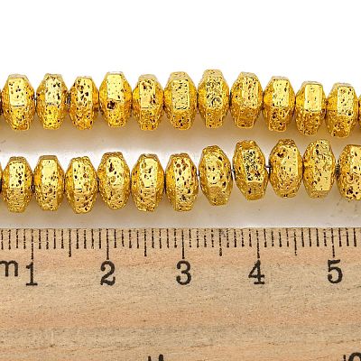 Electroplated Natural Lava Rock Beads Strands G-I360-G01-01-1