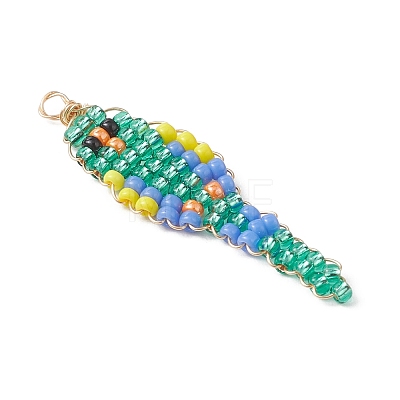 Glass Seed Beaded Pendants PALLOY-MZ01239-02-1