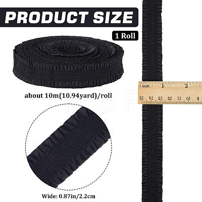 Polyester Ruffled Elastic Cord EW-WH0015-02A-1