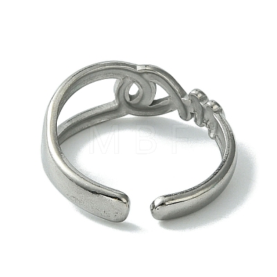 304 Stainless Steel Open Cuff Ring RJEW-L110-017P-1