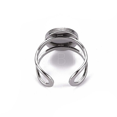 201 Stainless Steel Cuff Pad Ring Settings X-STAS-S080-040A-P-1