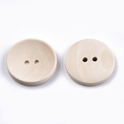 Natural Wood Buttons WOOD-N006-88B-01-1