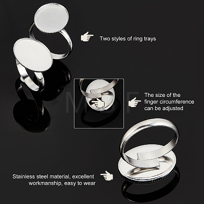 Unicraftale DIY Oval Glass Finger Ring Making Kit STAS-UN0032-80-1