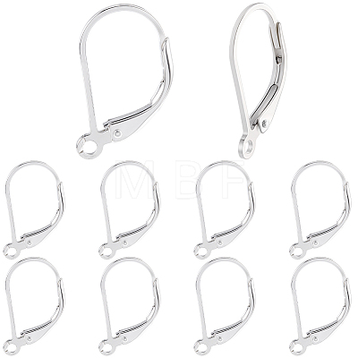 5Pairs 925 Sterling Silver Leverback Earring Findings STER-BBC0008-53-1