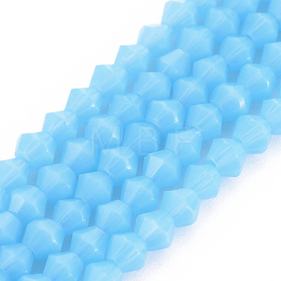 Opaque Solid Color Glass Beads Strands GLAA-Q080-4mm-B11-1