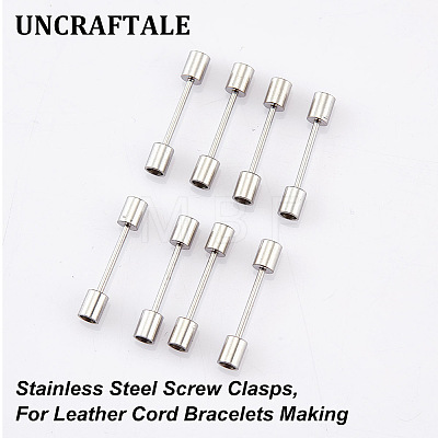 Unicraftale 8Pcs 201 Stainless Steel Screw Clasps STAS-UN0048-20-1
