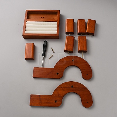 Pine Wood T-Bar Bracelet Display Tower Stands BDIS-WH0003-35-1
