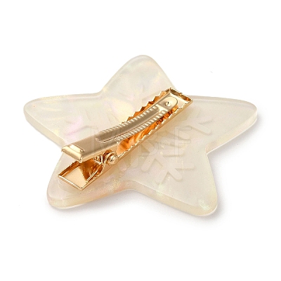 Star with Snowflake Cellulose Acetate(Resin) Alligator Hair Clips PHAR-Q120-01C-1