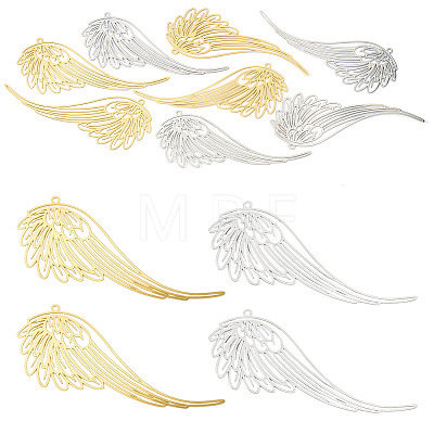 8Pcs 2 Colors Brass Filigree Big Pendants KKC-TA0001-07-1