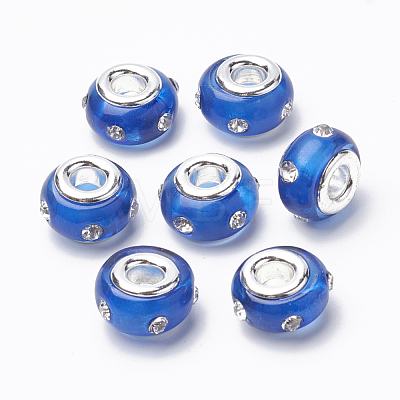 Resin Rhinestone European Beads RPDL-S012-C-1