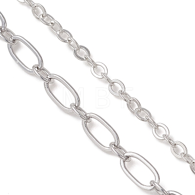 Brass Mixed Chain Slider Necklace Making AJEW-JB01563-02-1