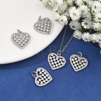 SHEGRACE Brass Micro Pave Clear Cubic Zirconia Pendants XGRQ2C704-412P-1