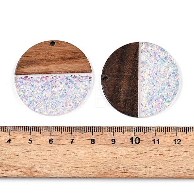 Epoxy Resin & Walnut Wood Pendants RESI-T057-10E-1