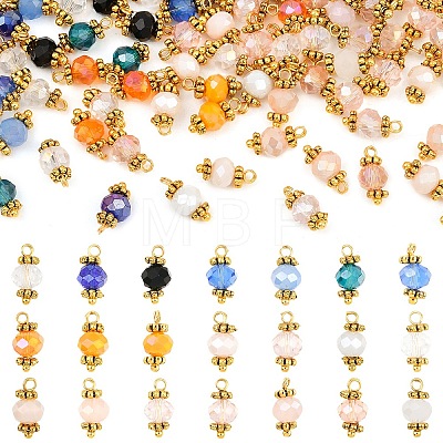 50Pcs Alloy & Glass Pendants PALLOY-YW00191-01-1