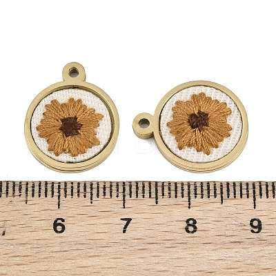 304 Stainless Steel & Embroidered Pendants SA-CBA1ED9-04G-02-1