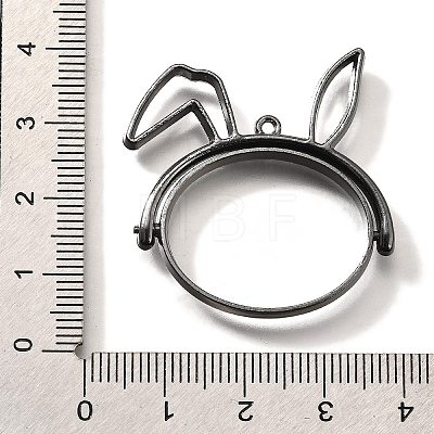 Rabbit Alloy Open Back Bezel Pendants PALLOY-I223-19B-1