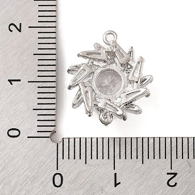 Brass Pave Clear Cubic Zirconia Connector Charms KK-S389-40P-1