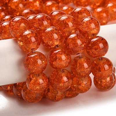 Spray Painted Crackle Glass Beads Strands CCG-Q001-10mm-09-1
