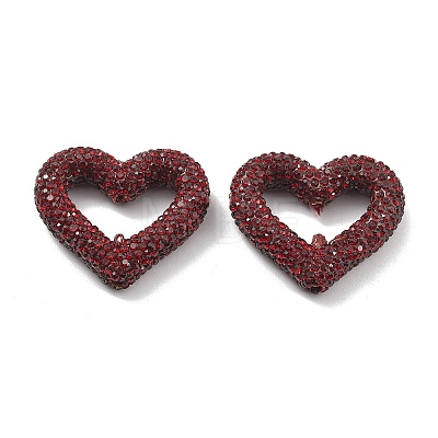 Heart Shape Polymer Clay Rhinestone Beads CLAY-NH0001-09A-03-1
