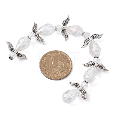 Angel Fairy Shape Electroplate Transparent Glass Beads Strands AJEW-JB01181-02-1