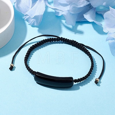 Adjustable Tube Natural Gemstone Braided Bracelets for Women BJEW-JB11006-01-1